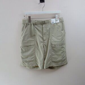 Uniqlo Geared Hiking Shorts Mens Beige Elastic Belted Cargo Pockets Outdoor‎ (M)